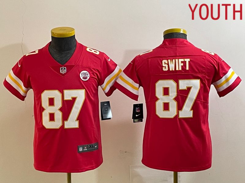 Youth Kansas City Chiefs 87 Swift Red 2024 Nike Vapor Untouchable Limited NFL Jersey